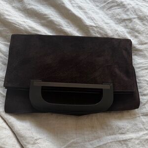 Chic Dark Brown Clutch with Handle